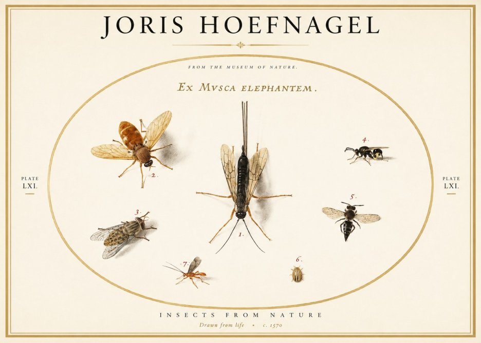 Joris Hoefnagel Ex Mvsca Elephantem. No1 - Poszter
