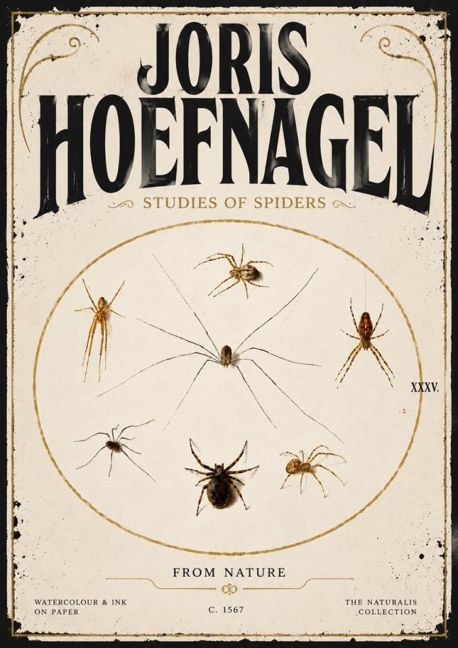 Joris Hoefnagel Studies of Spiders from Nature No5 - Poszter