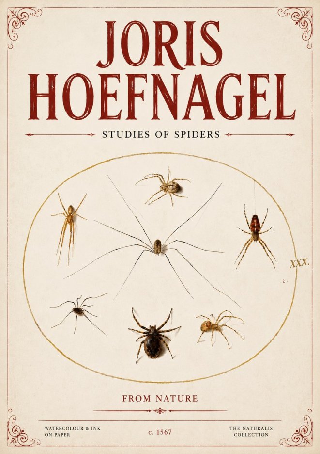 Joris Hoefnagel Studies of Spiders from Nature No6 - Poszter