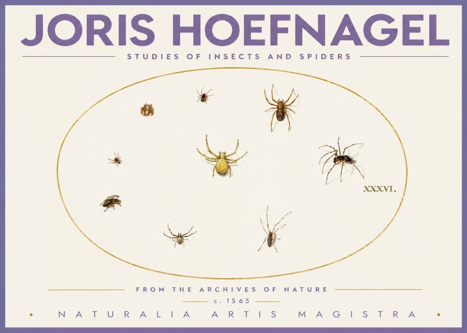 Joris Hoefnagel Studies of Insects and Spiders No4 - Poszter