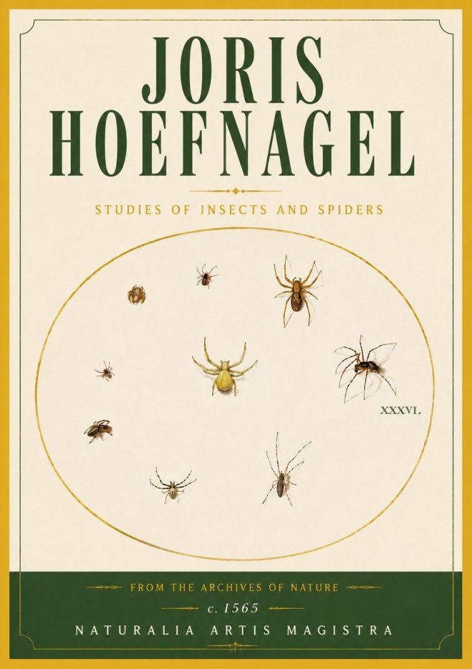 Joris Hoefnagel Studies of Insects and Spiders No6 - Poszter