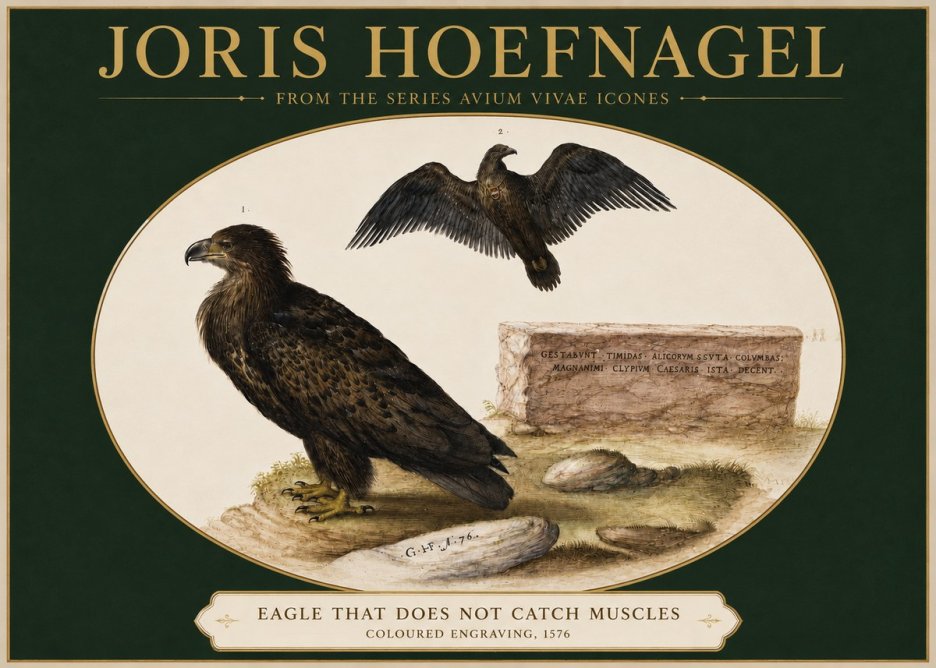 Joris Hoefnagel Eagle That Does Not Catch Muscles No3 - Poszter