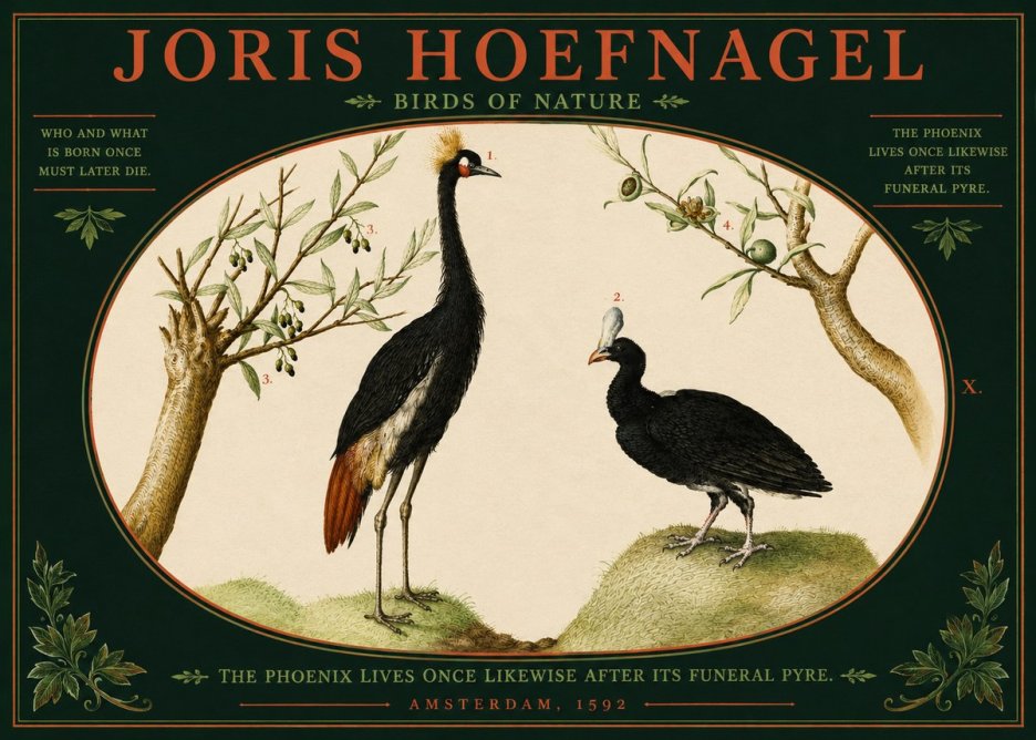 Joris Hoefnagel Birds of Nature No2 - Poszter