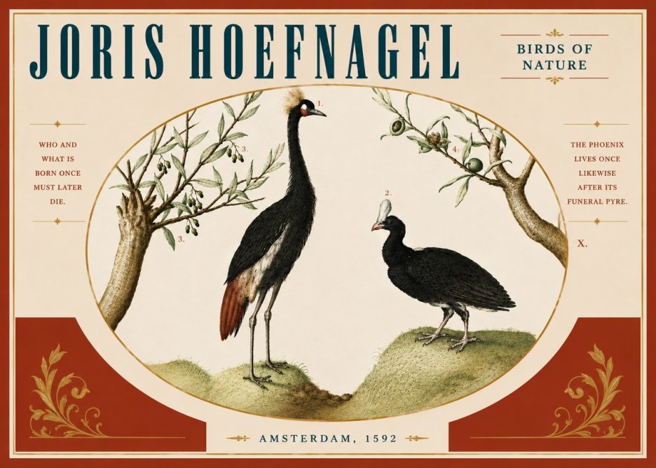 Joris Hoefnagel Birds of Nature No4 - Poszter