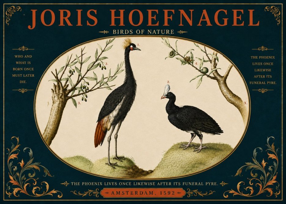 Joris Hoefnagel Birds of Nature No6 - Poszter