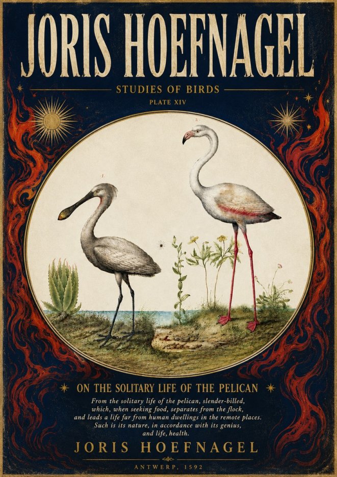 Joris Hoefnagel The Solitary Sanctuary of the Spoonbill and the Flamingo No6 - Poszter