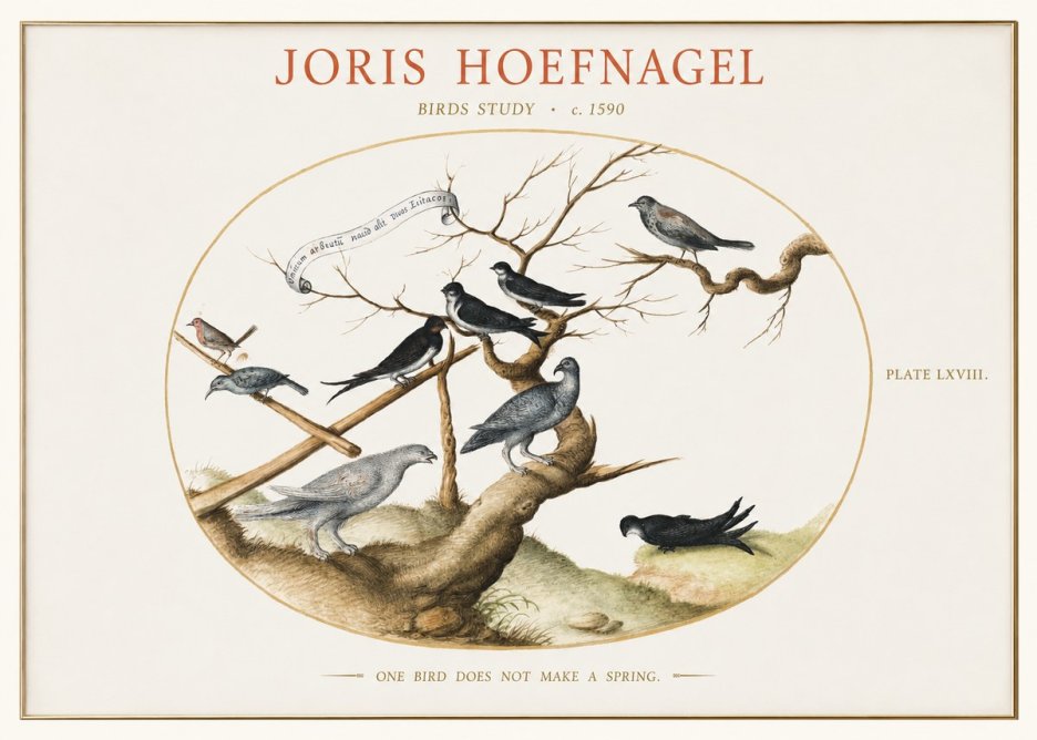 Joris Hoefnagel Birds Study No1 - Poszter