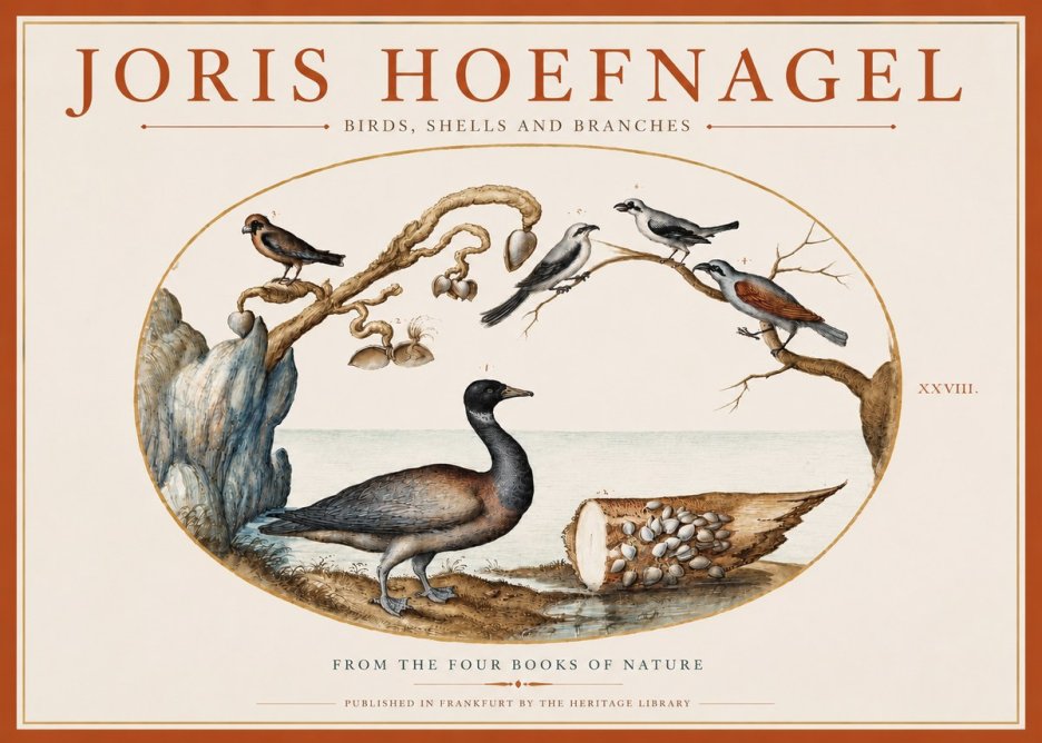 Joris Hoefnagel Birds, Shells and Branches No3 - Poszter
