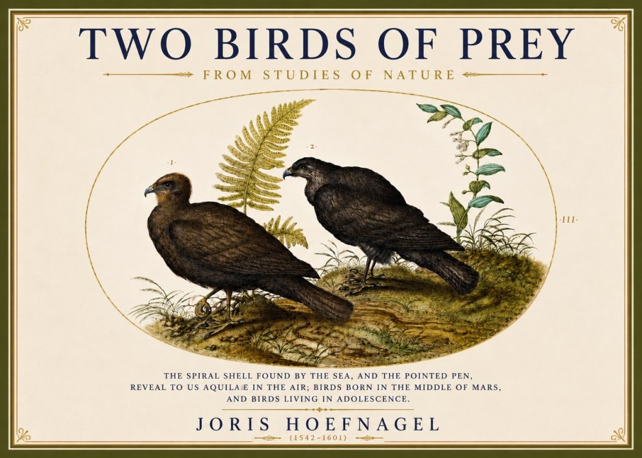 Joris Hoefnagel Two Birds of Prey - from Studies of Nature No5 - Poszter