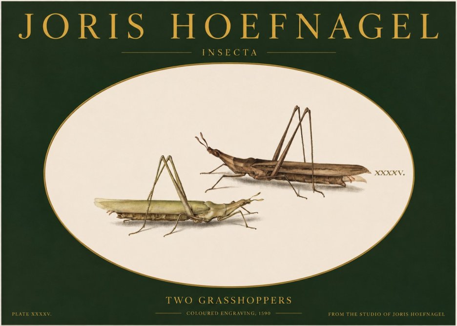 Joris Hoefnagel Two Grasshoppers No2 - Poszter