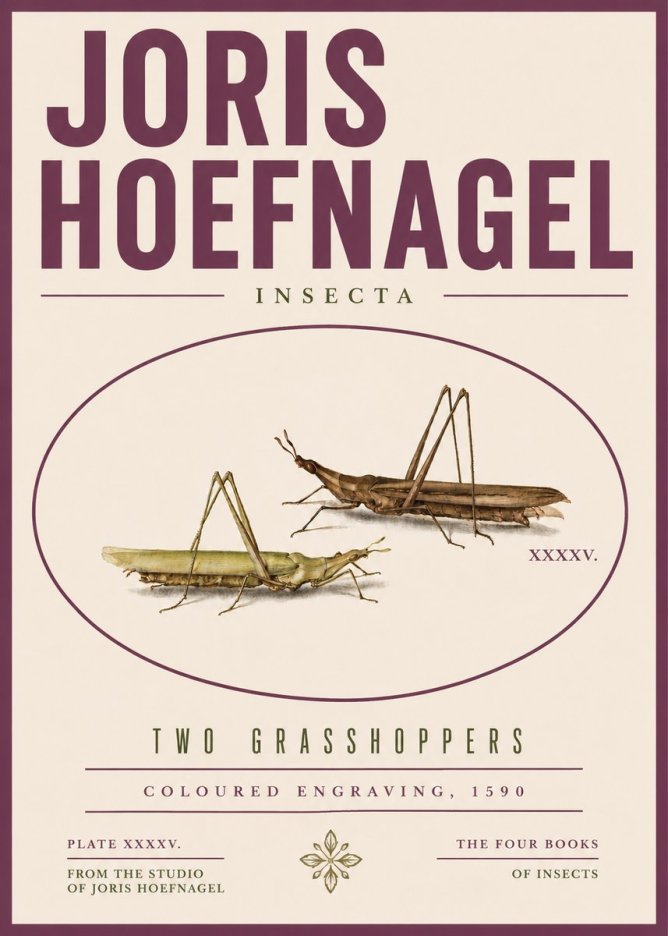 Joris Hoefnagel Two Grasshoppers No5 - Poszter
