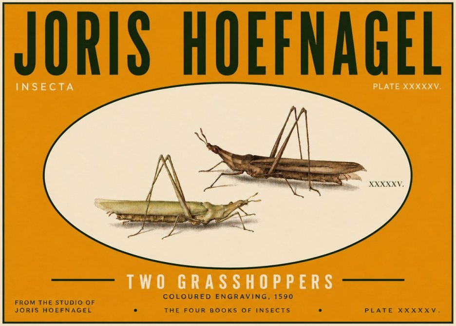Joris Hoefnagel Two Grasshoppers No6 - Poszter