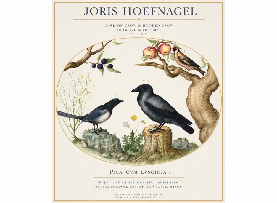 Joris Hoefnagel Carrion Crow & Hooded Crow No1 - Poszter