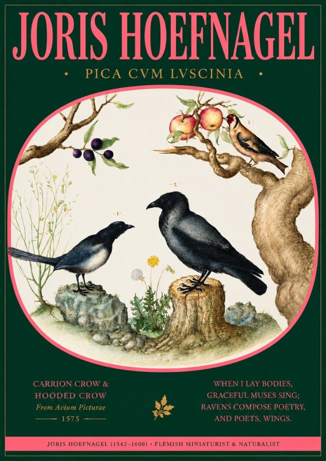 Joris Hoefnagel Carrion Crow & Hooded Crow No2 - Poszter