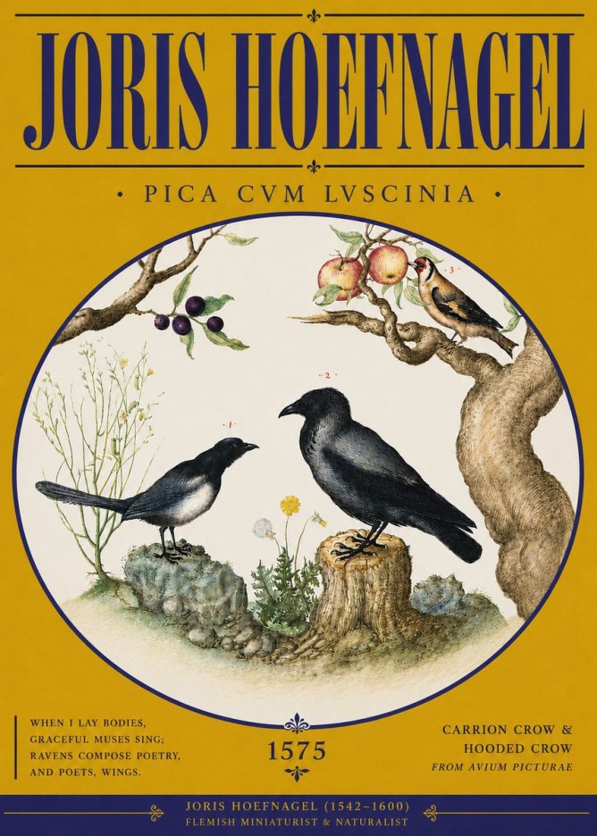 Joris Hoefnagel Carrion Crow & Hooded Crow No4 - Poszter