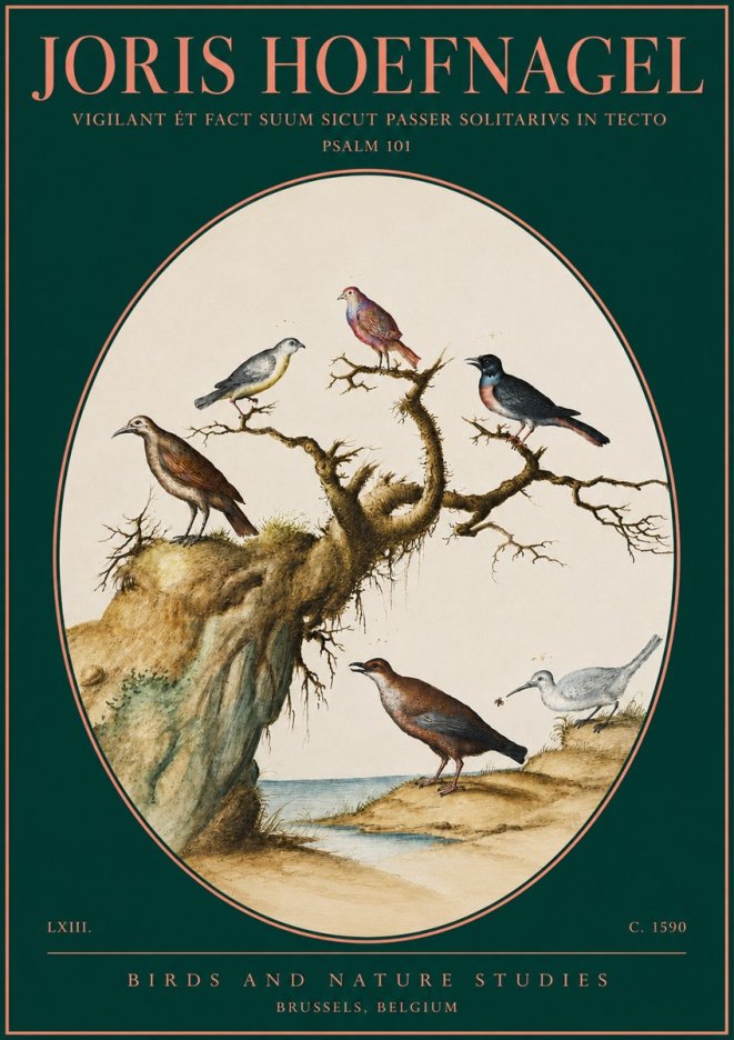 Joris Hoefnagel Vigilant Et Fact Suum Sicut Passer Solitarius in Tecto No4 - Poszter