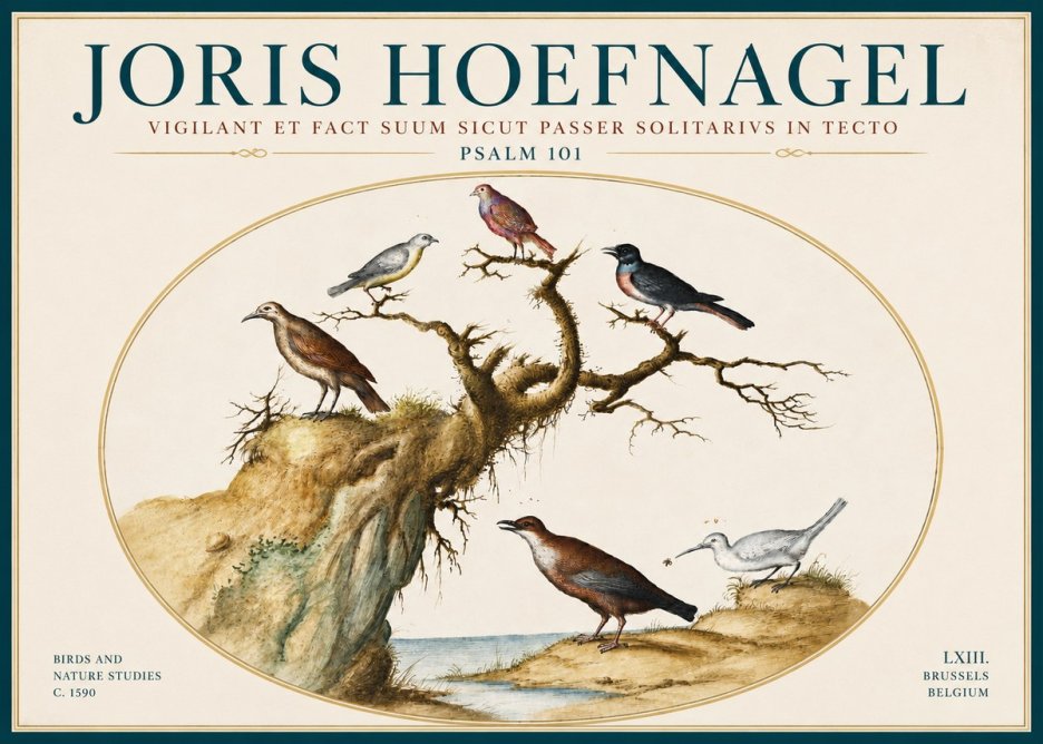 Joris Hoefnagel Vigilant Et Fact Suum Sicut Passer Solitarius in Tecto No6 - Poszter