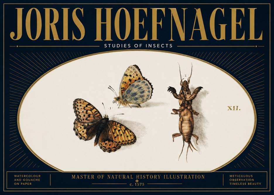 Joris Hoefnagel Studies of Insects Xii No6 - Poszter