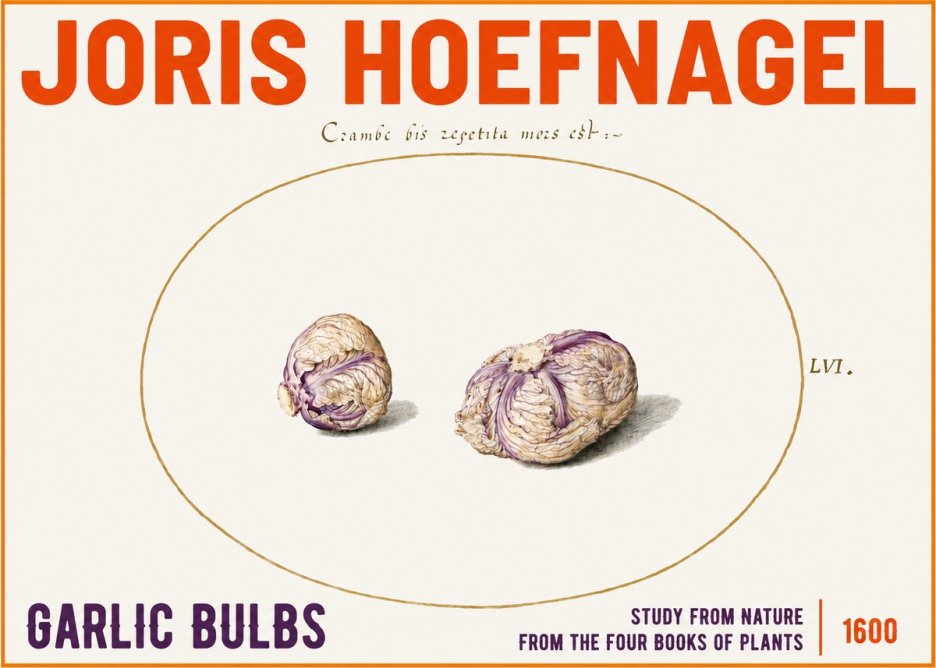 Joris Hoefnagel Garlic Bulbs Study from Nature No3 - Poszter