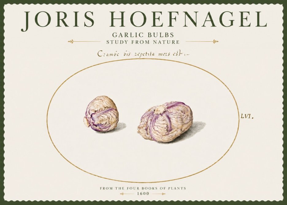 Joris Hoefnagel Garlic Bulbs Study from Nature No4 - Poszter