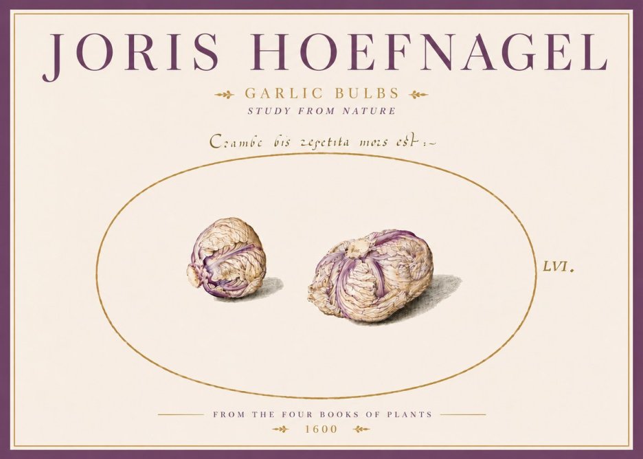 Joris Hoefnagel Garlic Bulbs Study from Nature No5 - Poszter