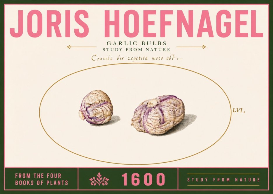 Joris Hoefnagel Garlic Bulbs Study from Nature No6 - Poszter