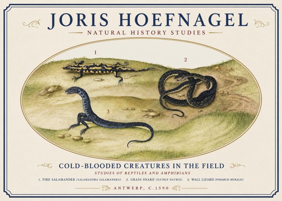 Joris Hoefnagel Cold-blooded Creatures in the Field No3 - Poszter