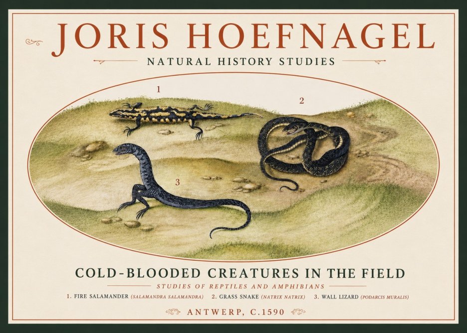 Joris Hoefnagel Cold-blooded Creatures in the Field No4 - Poszter