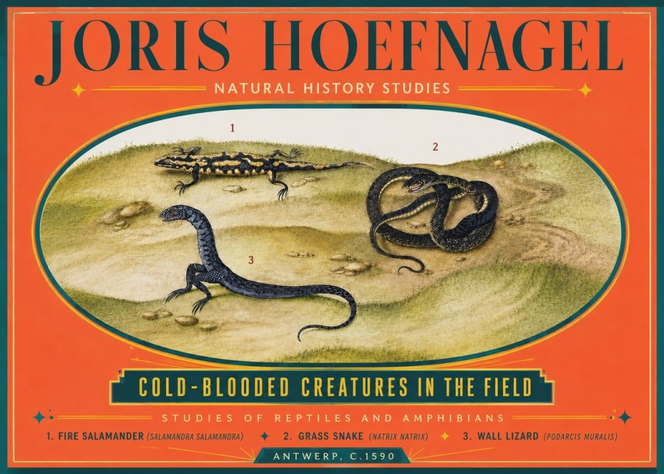 Joris Hoefnagel Cold-blooded Creatures in the Field No5 - Poszter