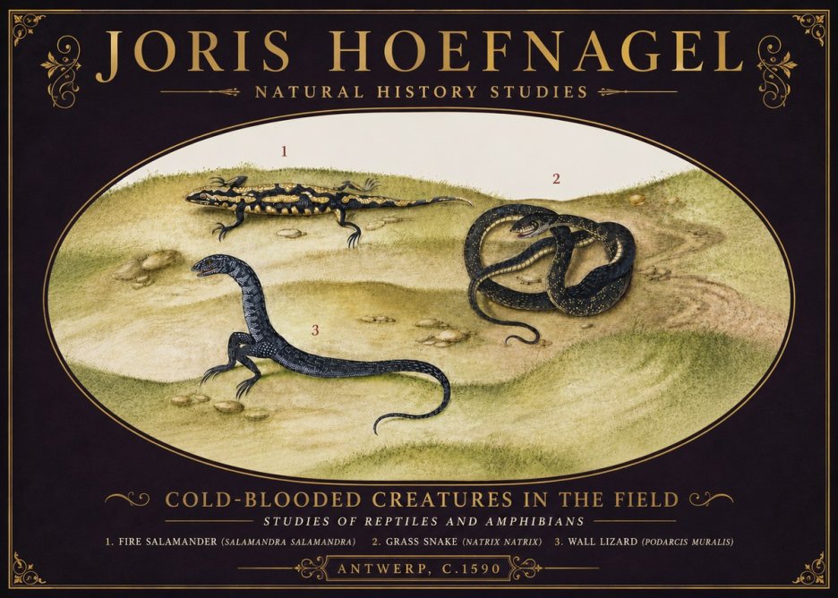 Joris Hoefnagel Cold-blooded Creatures in the Field No6 - Poszter