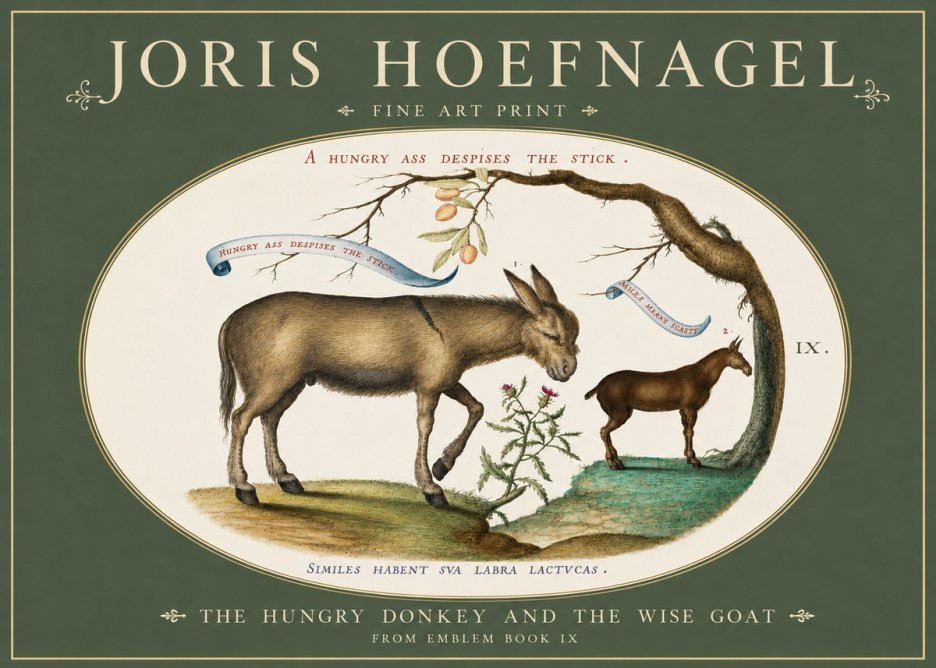Joris Hoefnagel The Hungry Donkey and the Wise Goat No3 - Poszter