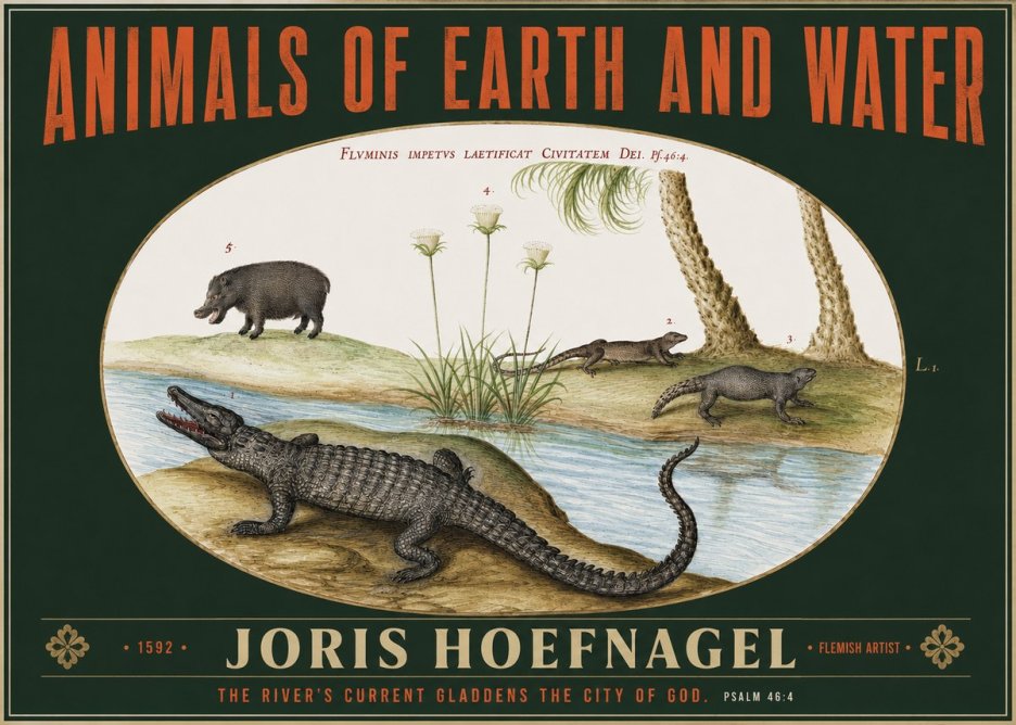 Joris Hoefnagel Animals of Earth and Water No2 - Poszter