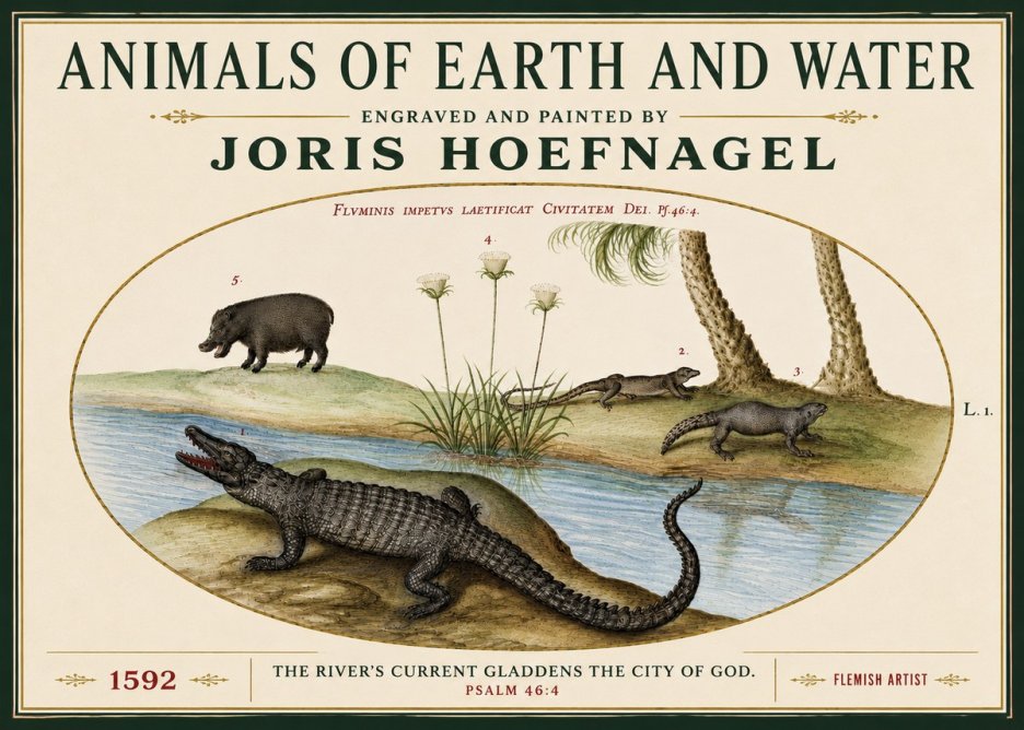 Joris Hoefnagel Animals of Earth and Water No5 - Poszter