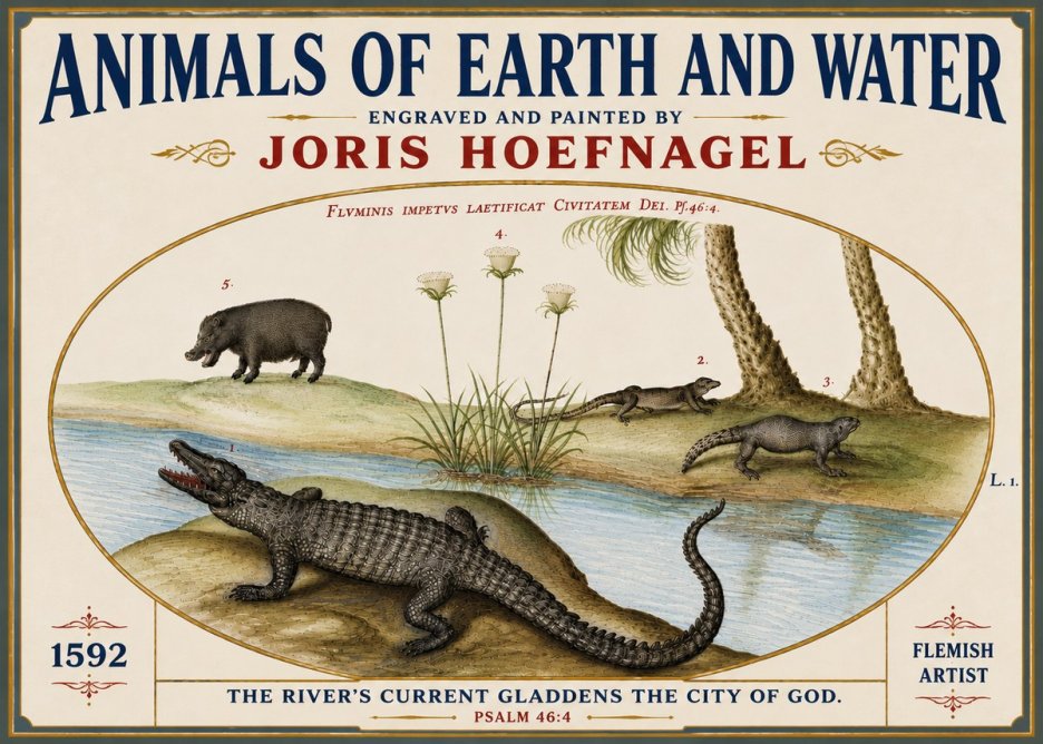 Joris Hoefnagel Animals of Earth and Water No6 - Poszter