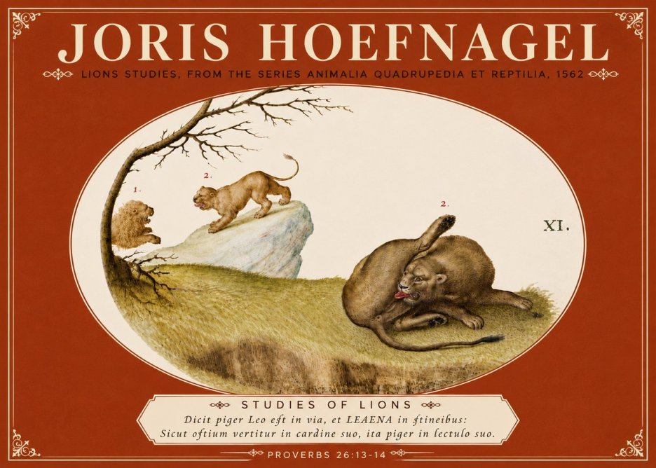 Joris Hoefnagel Lions Studies No6 - Poszter