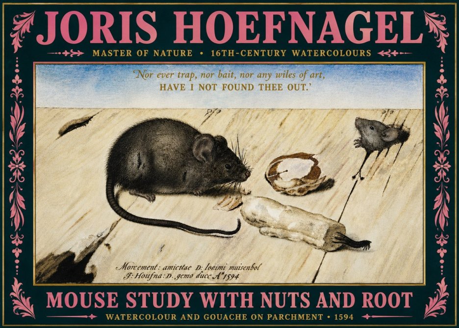 Joris Hoefnagel Mouse Study with Nuts and Root No5 - Poszter