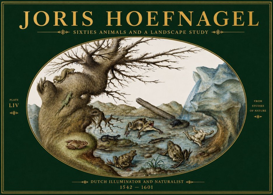 Joris Hoefnagel Sixtties Animals and a Landscape Study No5 - Poszter