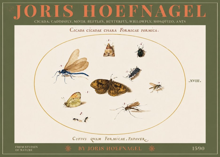 Joris Hoefnagel Cicada Cicadae Chara Formicae Formica. No3 - Poszter