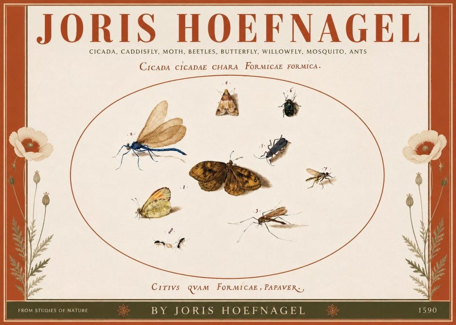 Joris Hoefnagel Cicada Cicadae Chara Formicae Formica. No5 - Poszter