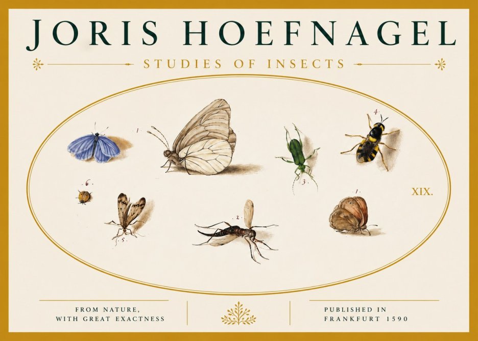 Joris Hoefnagel Studies of Insects V No4 - Poszter