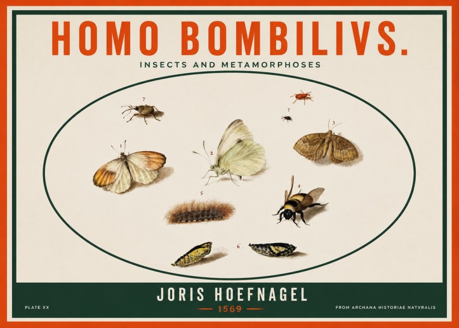 Joris Hoefnagel Homo Bombilivs. Insecta Et Metamorphoses No3 - Poszter