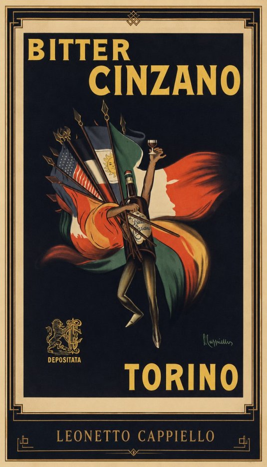 Leonetto Cappiello Bitter Cinzano Torino No1 - Poszter