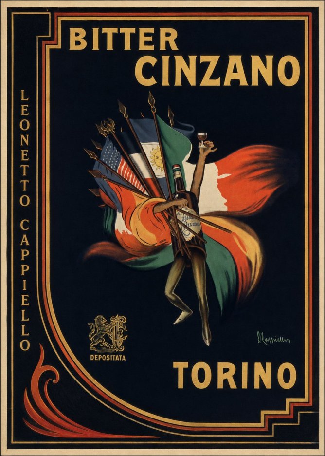 Leonetto Cappiello Bitter Cinzano Torino No2 - Poszter