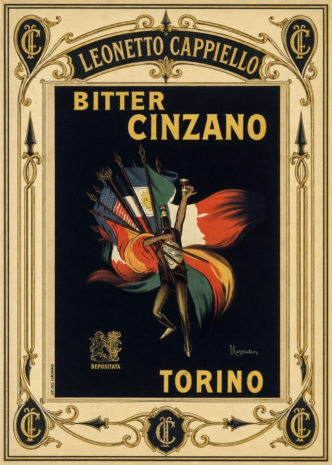 Leonetto Cappiello Bitter Cinzano Torino No4 - Poszter