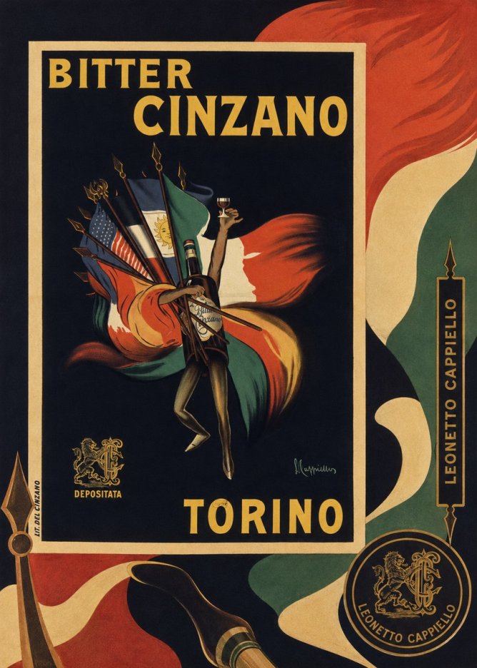 Leonetto Cappiello Bitter Cinzano Torino No6 - Poszter