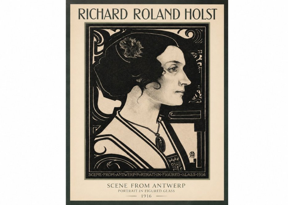 Richard Roland Holst Scene from Antwerp - Portrait in Figured Glass No2 - Poszter