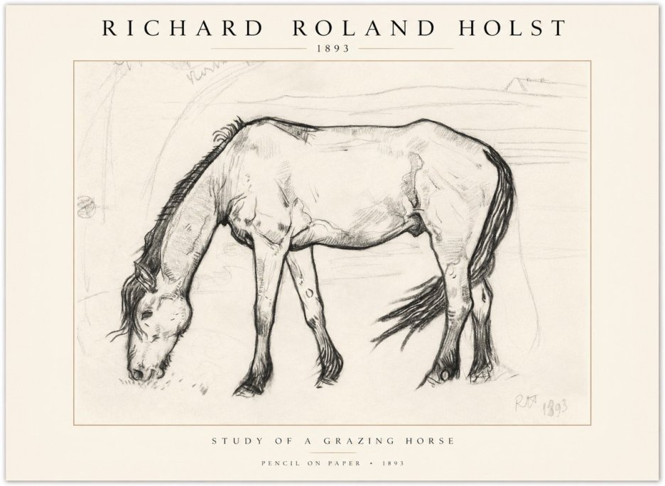 Richard Roland Holst Study of a Grazing Horse No1 - Poszter