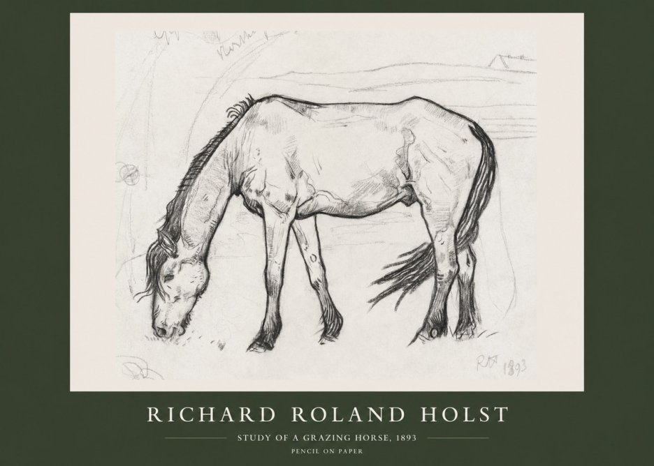 Richard Roland Holst Study of a Grazing Horse No2 - Poszter