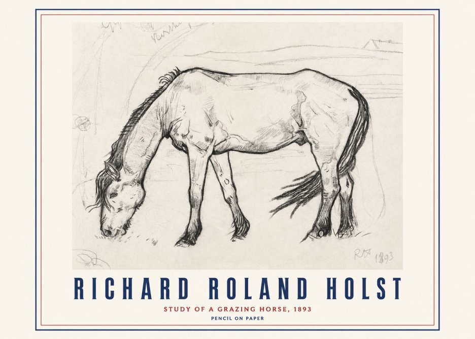 Richard Roland Holst Study of a Grazing Horse No3 - Poszter