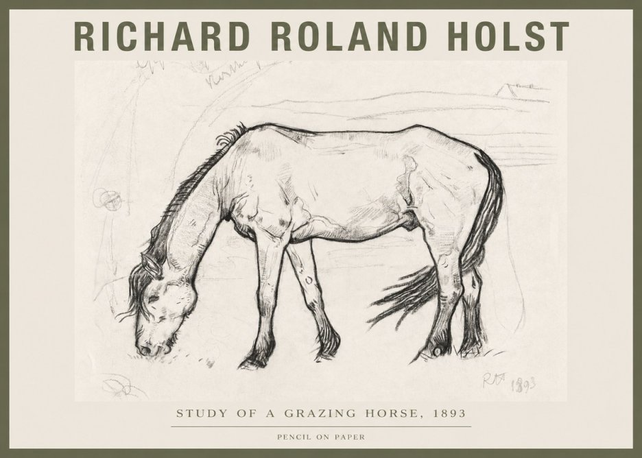 Richard Roland Holst Study of a Grazing Horse No4 - Poszter